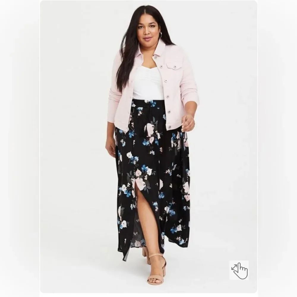 TORRID Challis black floral maxi dress size 2XL